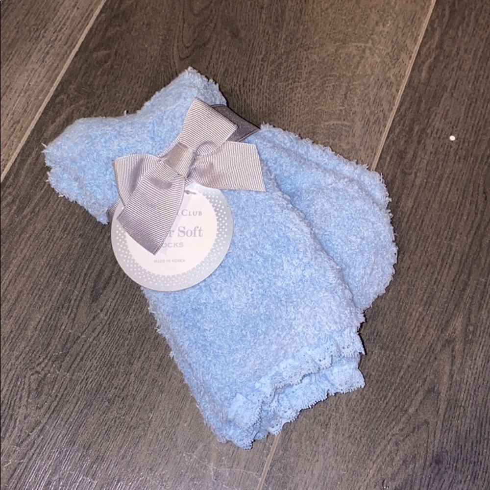 NWT Blue Fuzzy Socks